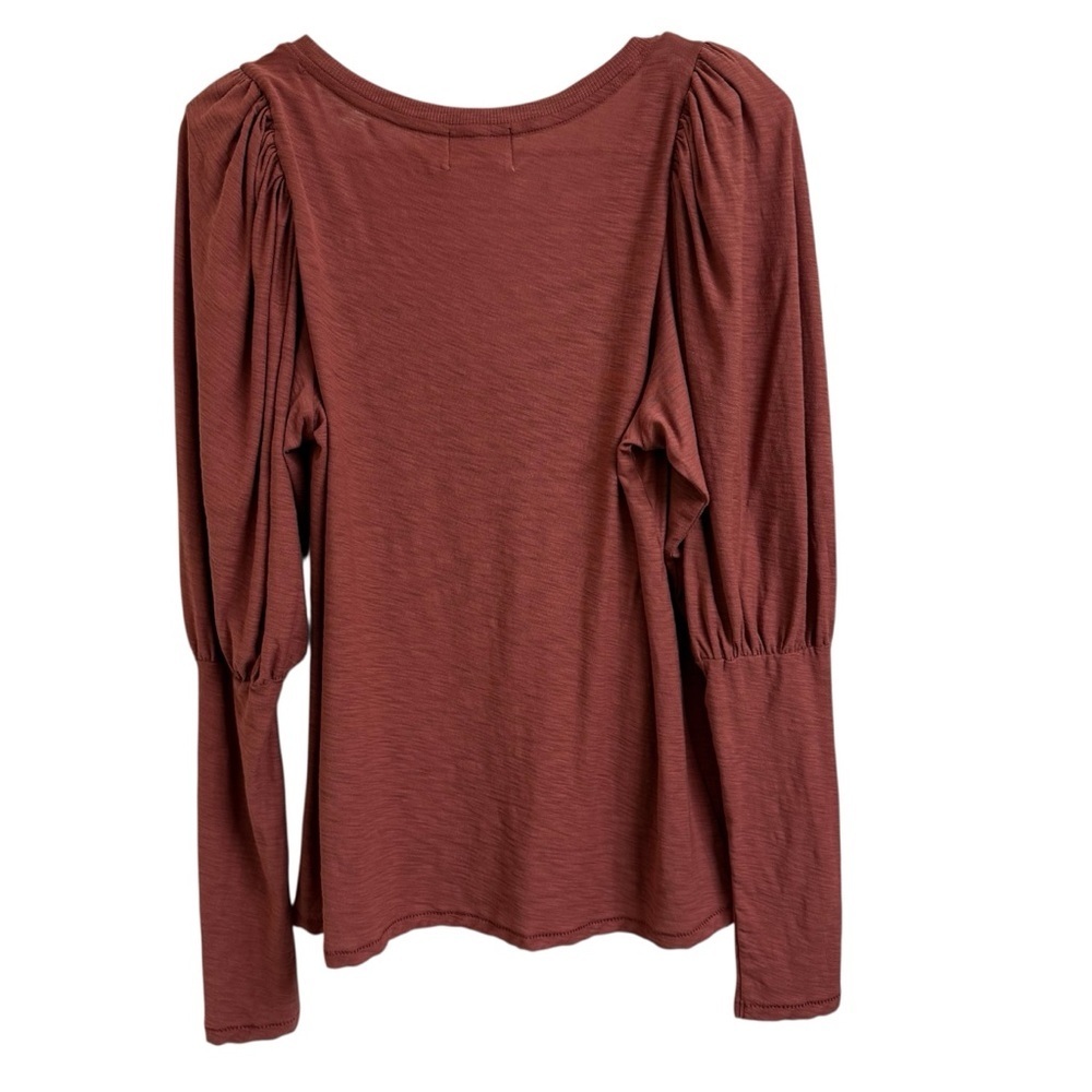 Anthropologie Nation LTD Emilia Rusted Rose V Neck Drama Puff Sleeve Top Size M - Picture 4 of 13